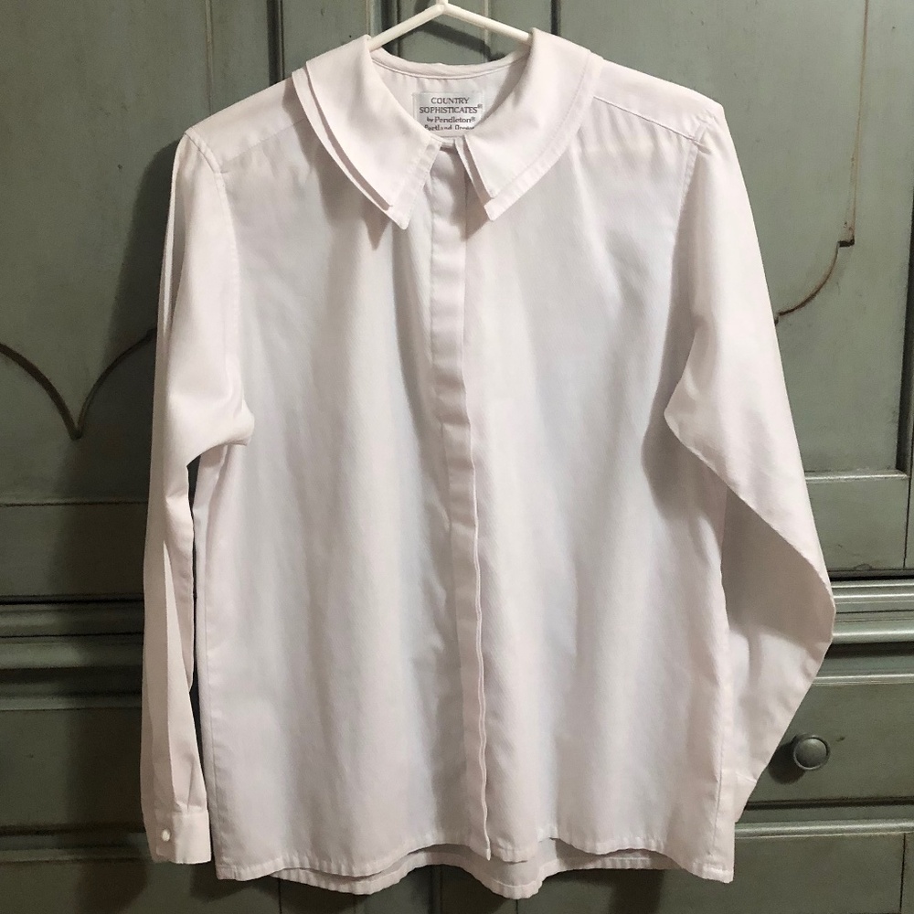 Vintage Country Sophisticates by Pendleton Women's White Dress Blouse (Medium)